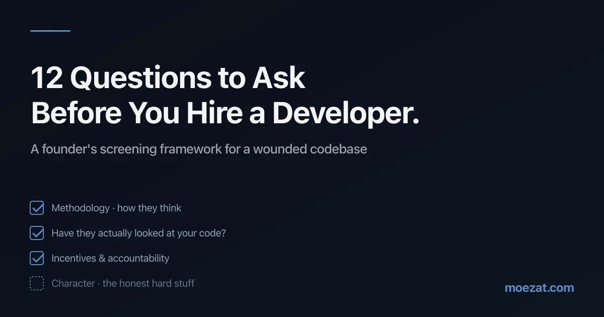 12 Questions to Ask Before You Hire a Developer to Fix Your App