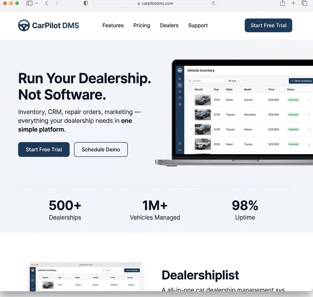 CarPilot DMS screenshot